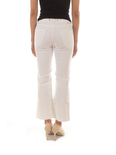 Jucca jeans a zampa da donna bianco