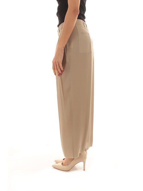 Jucca pantalone in georgette da donna sabbia