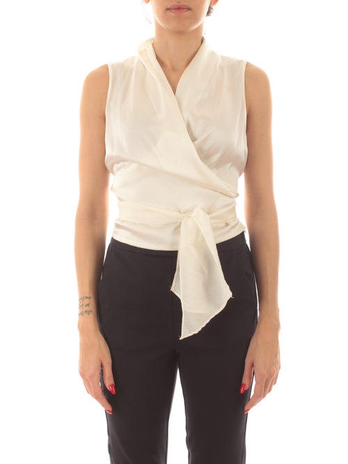 Jucca top in seta da donna panna