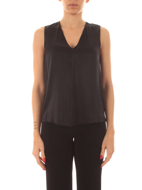 Jucca top con scollo a V da donna nero