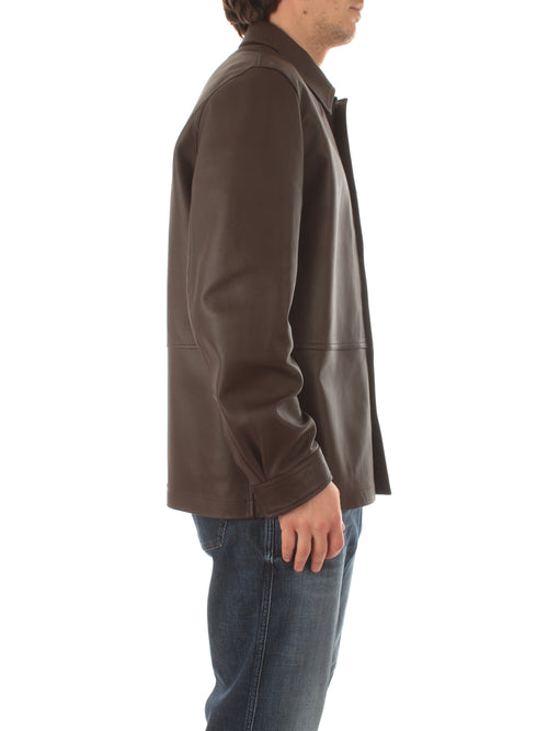 Tagliatore DANIEL camicia in pelle da uomo moro