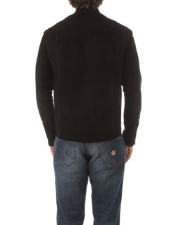 Tagliatore WAYNE camicia in suede da uomo nero