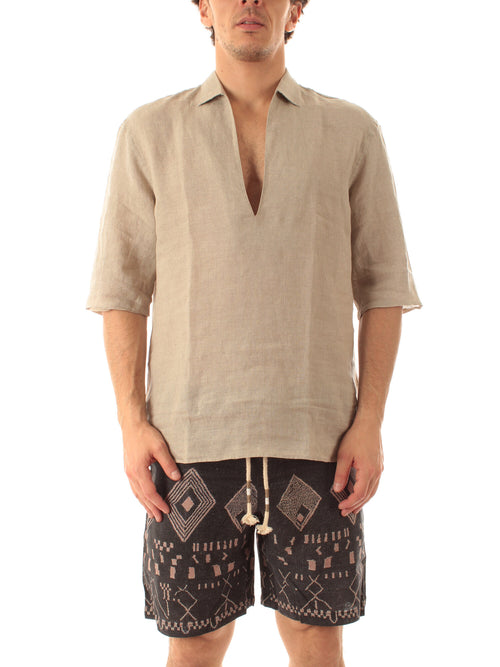 Tagliatore ZANTE camicia in lino da uomo sabbia