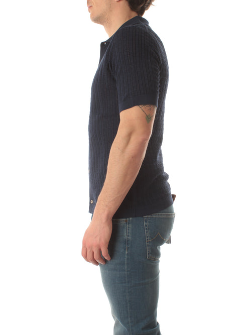 Tagliatore polo in maglia da uomo blu
