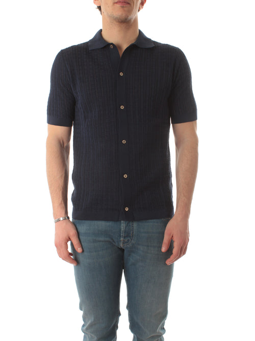 Tagliatore polo in maglia da uomo blu