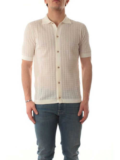 Tagliatore polo in maglia da uomo panna