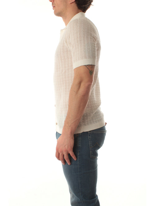 Tagliatore polo in maglia da uomo panna