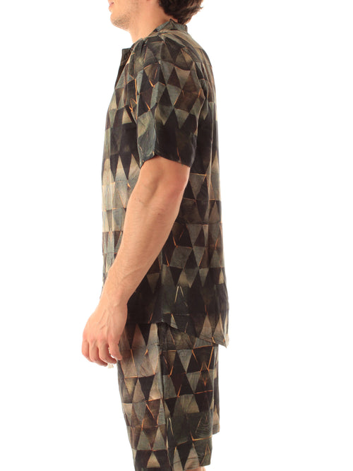 Tooco Beachwear AVEIRO camicia in rayon da uomo brown