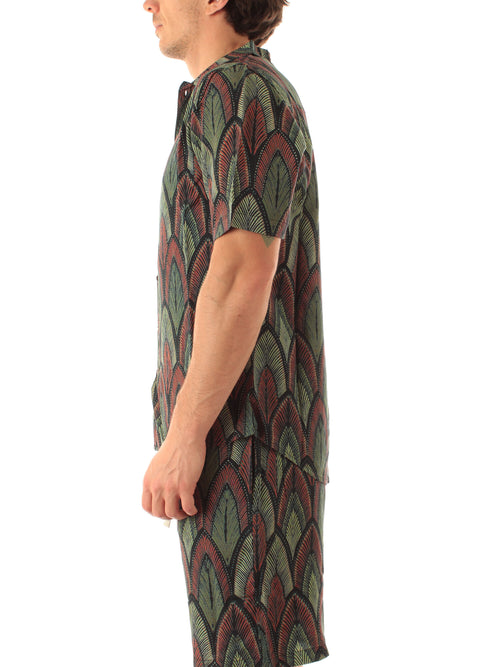 Tooco Beachwear SAVANA camicia in rayon da uomo sage