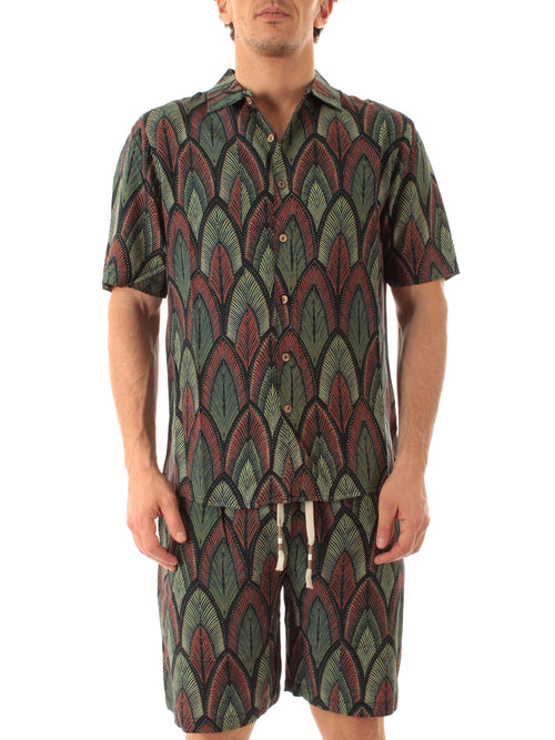 Tooco Beachwear SAVANA camicia in rayon da uomo sage