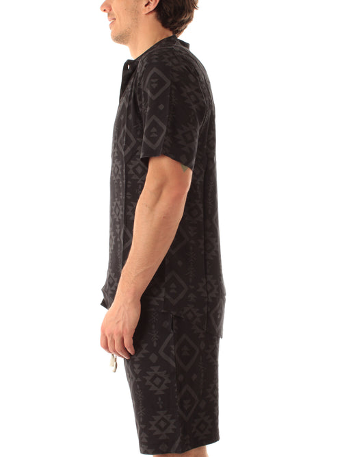Tooco Beachwear MONOUXY camicia in rayon da uomo black