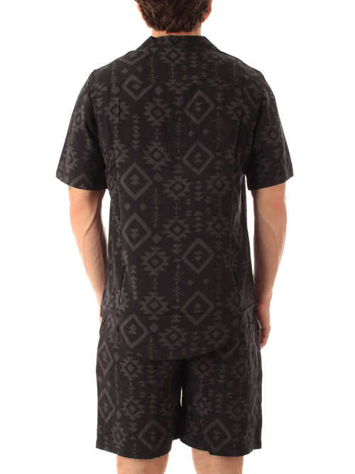 Tooco Beachwear MONOUXY camicia in rayon da uomo black