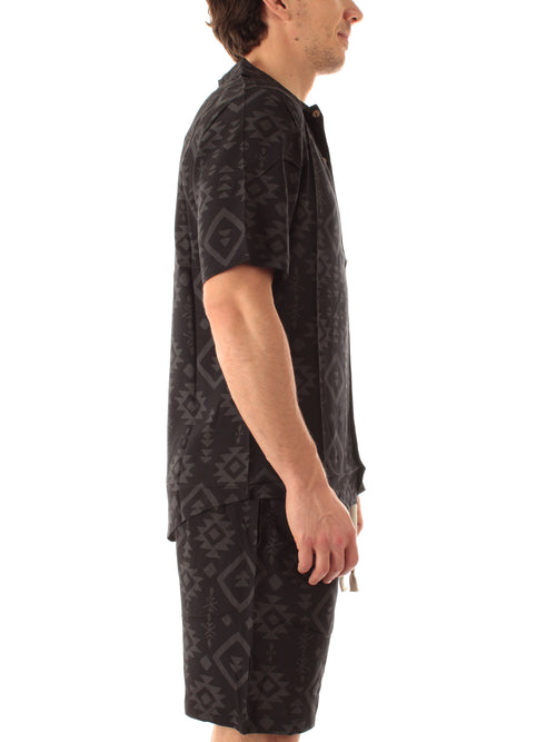 Tooco Beachwear MONOUXY camicia in rayon da uomo black