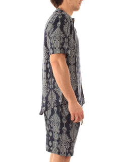 Tooco Beachwear EFFEIL camicia in rayon da uomo navy
