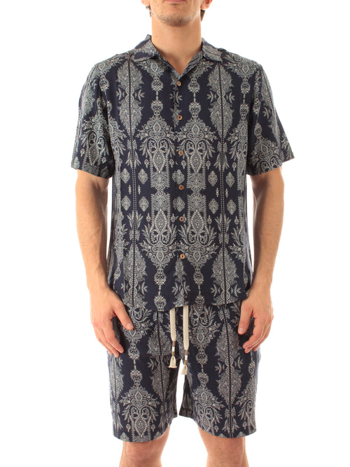 Tooco Beachwear EFFEIL camicia in rayon da uomo navy