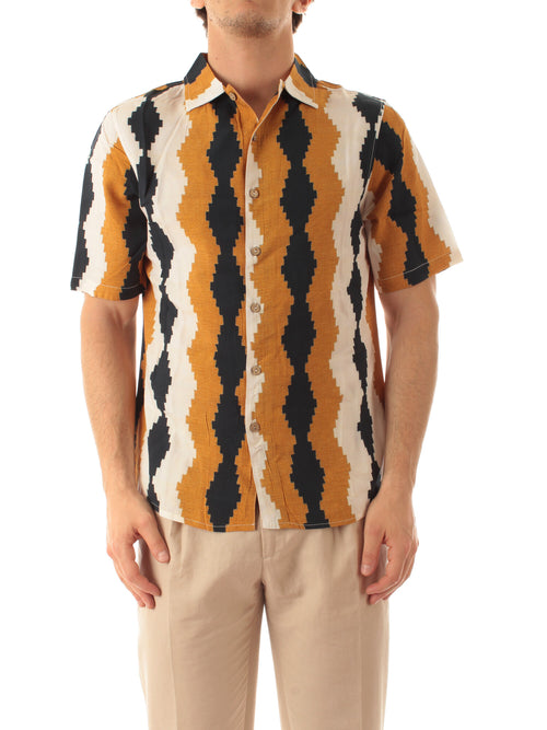 Tooco Beachwear CURCUMA bowling shirt da uomo brown