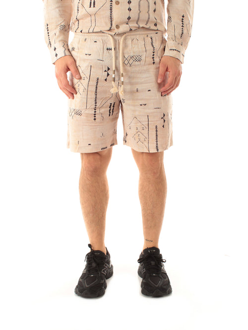 Tooco Beachwear ESSAOUI bermuda in lino da uomo off white