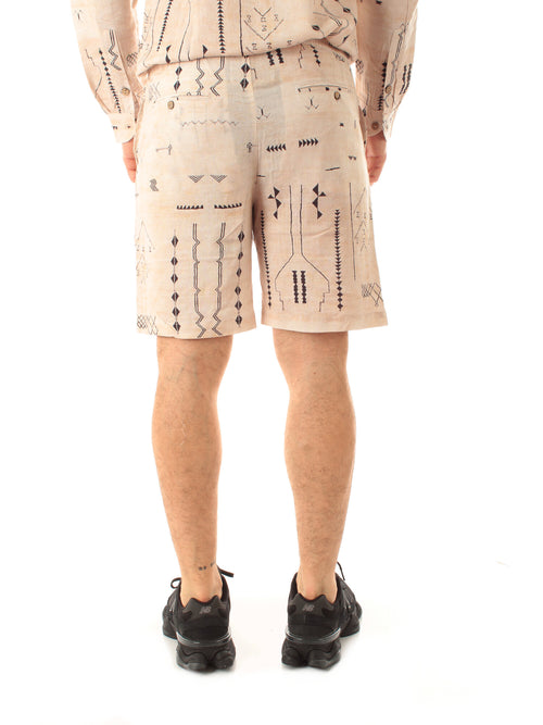 Tooco Beachwear ESSAOUI bermuda in lino da uomo off white