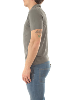 Drumohr polo in cotone delavè da uomo fumo