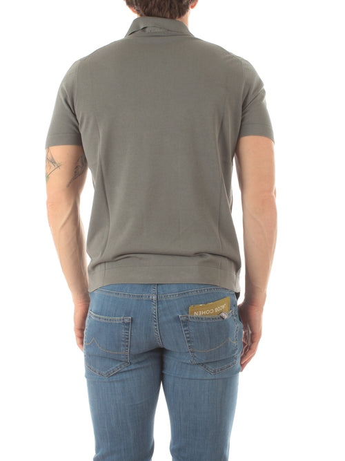 Drumohr polo in cotone delavè da uomo fumo