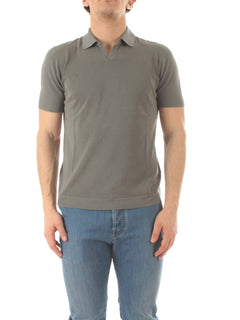 Drumohr polo in cotone delavè da uomo fumo