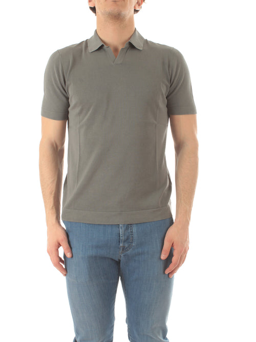 Drumohr polo in cotone delavè da uomo fumo