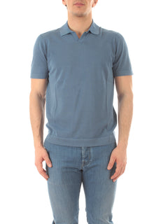 Drumohr polo in cotone delavè da uomo oceano