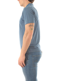 Drumohr polo in cotone delavè da uomo oceano