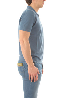 Drumohr polo in cotone delavè da uomo oceano