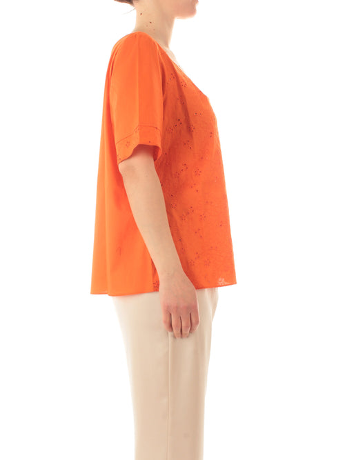 Gigliorosso tunica in sangallo da donna arancio