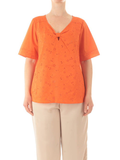 Gigliorosso tunica in sangallo da donna arancio