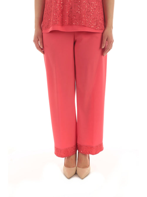Gigliorosso pantalone a palazzo da donna corallo