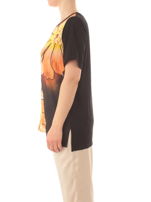 Gigliorosso T-shirt bicolore da donna arancione/nero