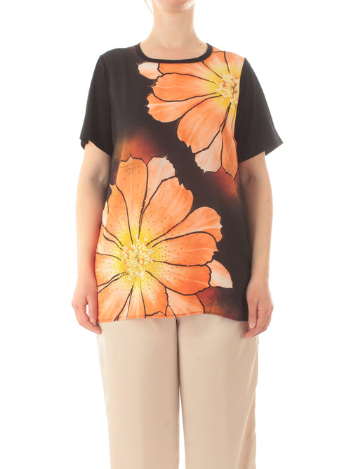 Gigliorosso T-shirt bicolore da donna arancione/nero