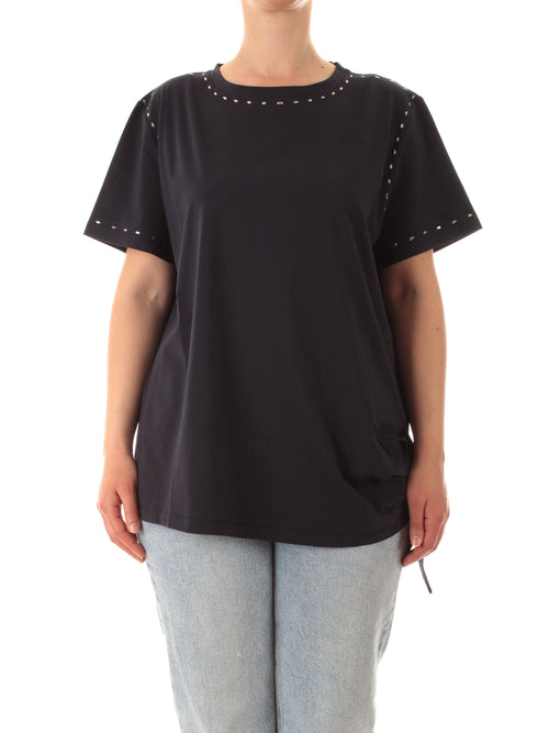 Corte Dei Gonzaga Gold t-shirt con applicazioni da donna blu navy