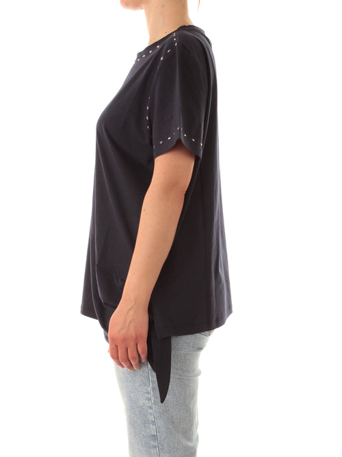 Corte Dei Gonzaga Gold t-shirt con applicazioni da donna blu navy