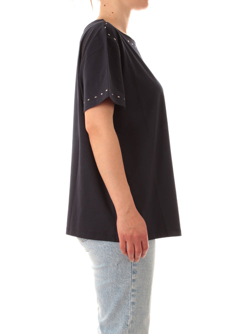 Corte Dei Gonzaga Gold t-shirt con applicazioni da donna blu navy