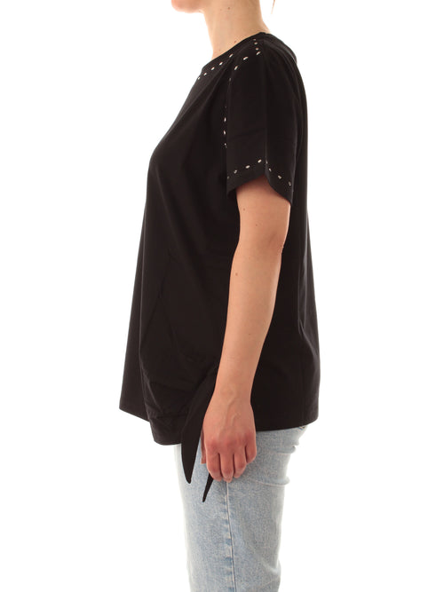 Corte Dei Gonzaga Gold t-shirt con applicazioni da donna nero
