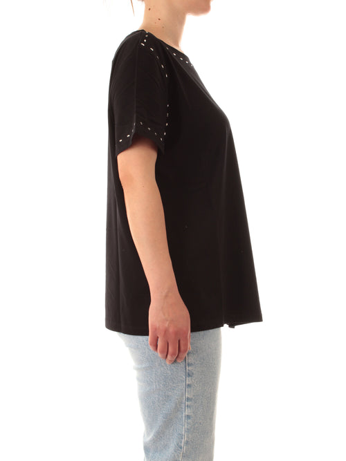 Corte Dei Gonzaga Gold t-shirt con applicazioni da donna nero