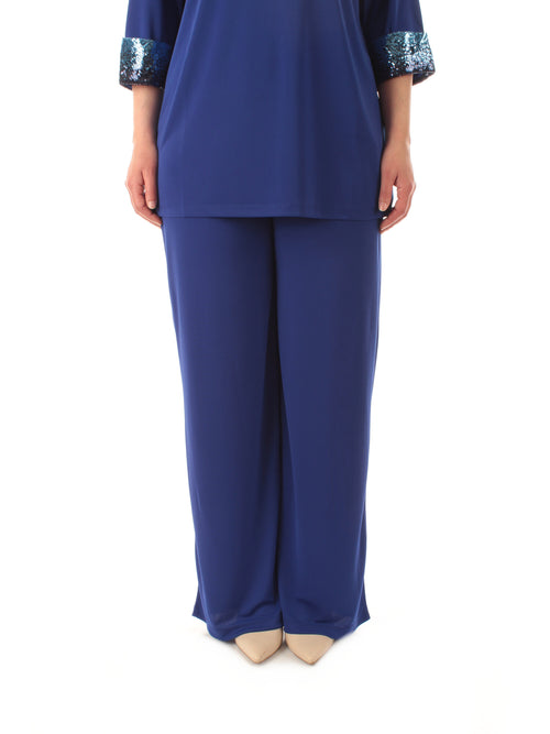 Corte Dei Gonzaga Gold pantalone wide leg da donna blu royal