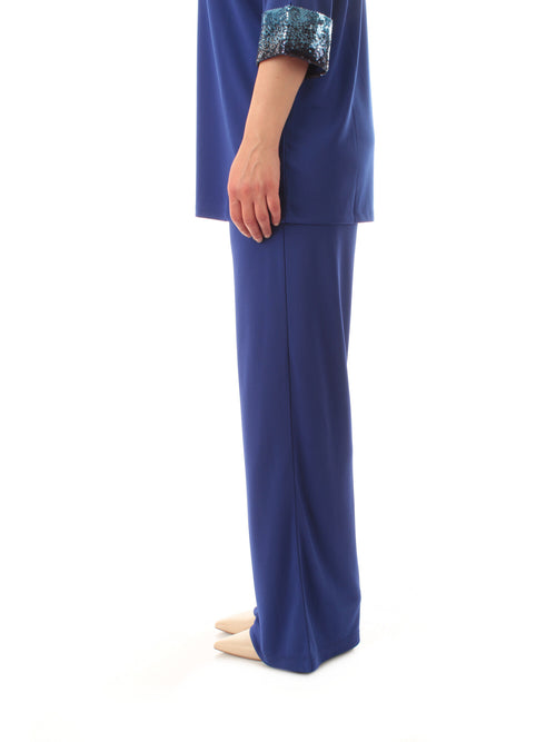 Corte Dei Gonzaga Gold pantalone wide leg da donna blu royal