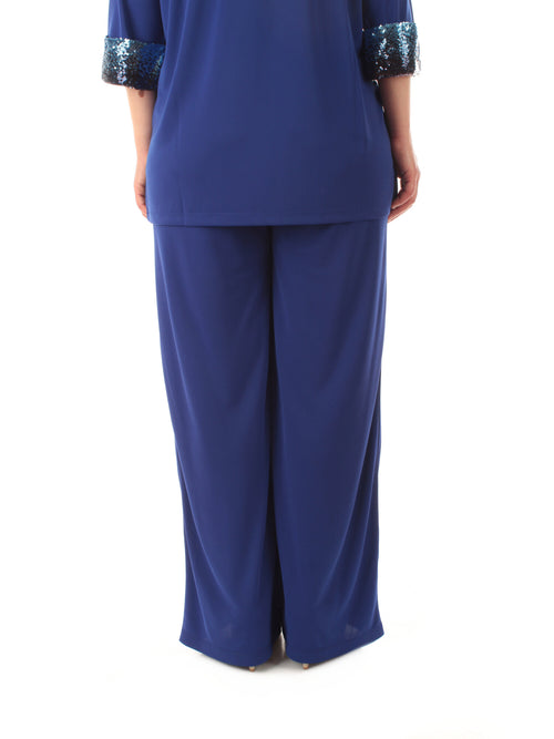 Corte Dei Gonzaga Gold pantalone wide leg da donna blu royal