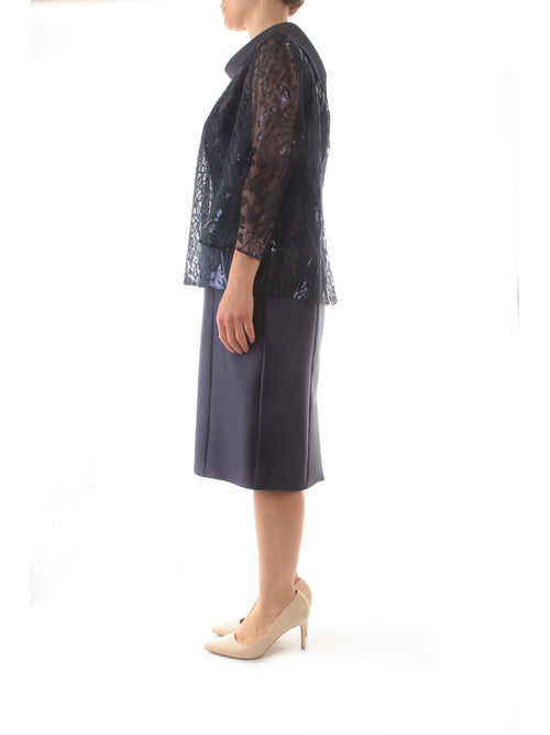 Sologioie Curgy abito con giacca da donna blu navy