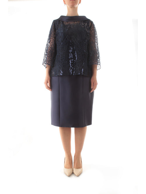 Sologioie Curgy abito con giacca da donna blu navy