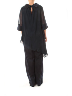 Sologioie curvy completo casacca pantalone da donna blu navy