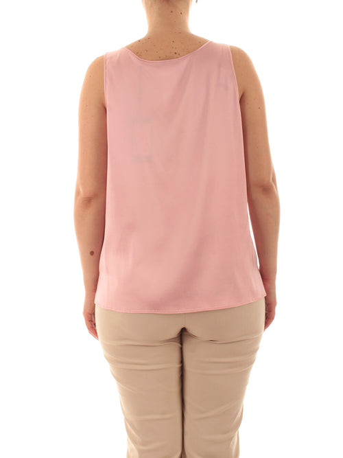 Elena Mirò Top V neck in viscosa stretch da donna rosa