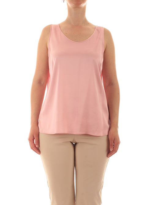 Elena Mirò Top V neck in viscosa stretch da donna rosa