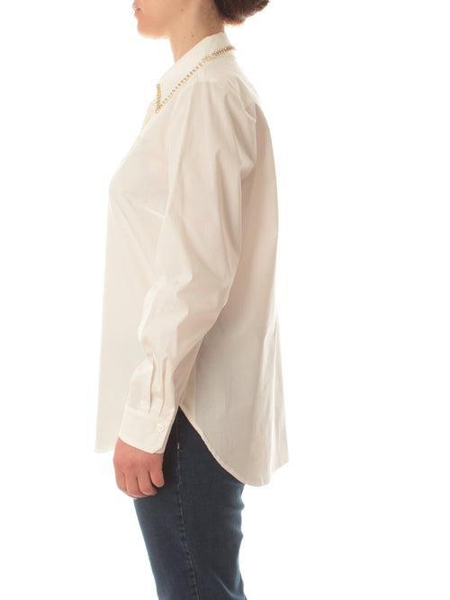Elena Mirò camicia con colletto ricamato da donna bianco