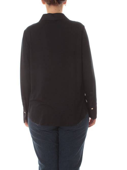 Elena Mirò T-shirt polo in raso e jersey da donna blu