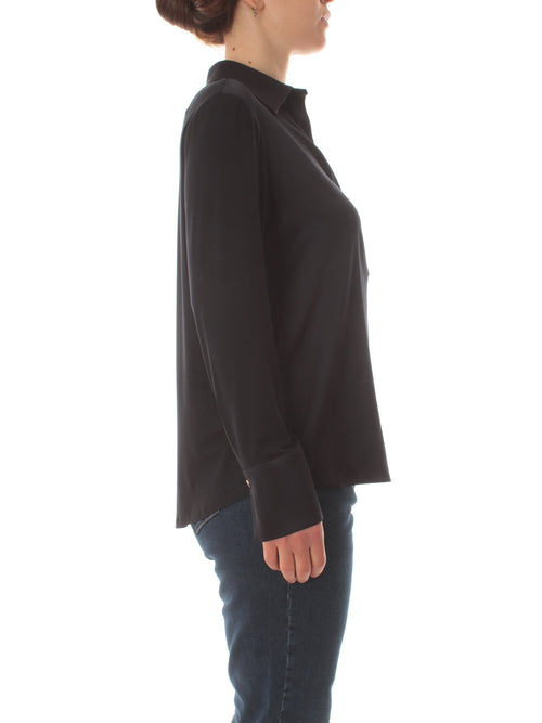 Elena Mirò T-shirt polo in raso e jersey da donna blu